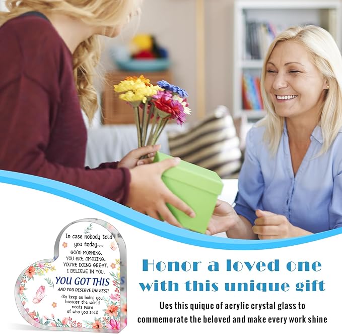 Appreciation Gifts for Women, Thank You Gifts, Affirmations Heart Shape Acrylic Sign, Inspirational Gifts, I Believe In You Sign, Office Gift, Thank You Gifts For Women Nurse, Teacher, Boss, Coworker