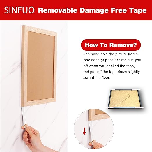 Double Sided Foam Tape Heavy Duty, Removable Damage Free Adhesive Tape, Residue Free Tape Picture Hanging Adhesive Strips Suitable for Indoor and Outdoor Installation Home Office(0.74" x 22Ft)