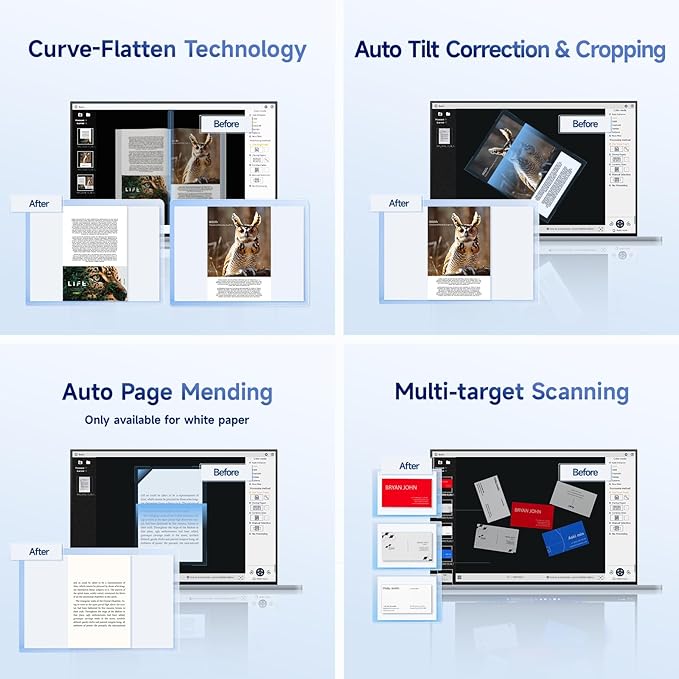 CZUR Shine Ultra Smart Portable Document Scanner, Thin Book Scanner with OCR, USB Document Camera for Desktop/Laptop, Capture Size A3, Compatible with Windows & Mac OS (Not for Android & iOS)