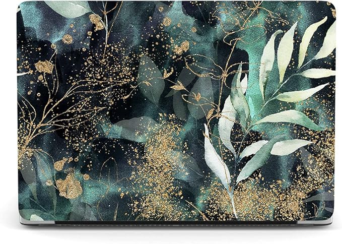 Case Compatible with MacBook Air 13 Retina 2018 2019 2020 Model A1932 A2179 A2337 M1, Plastic Hard Shell Protective Cover & Keyboard Skin for MacBook Air 13 inch with Touch ID - Green Leaf