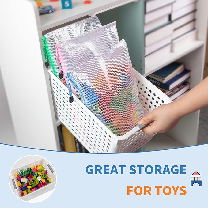 Umriox 16PCS Zipper Pouch, Mesh Bags with Zipper, 16 Color A4/Letter Size Pouches for Organization, Clear Zipper Pouches for Puzzles, Board Games, Craft Projects