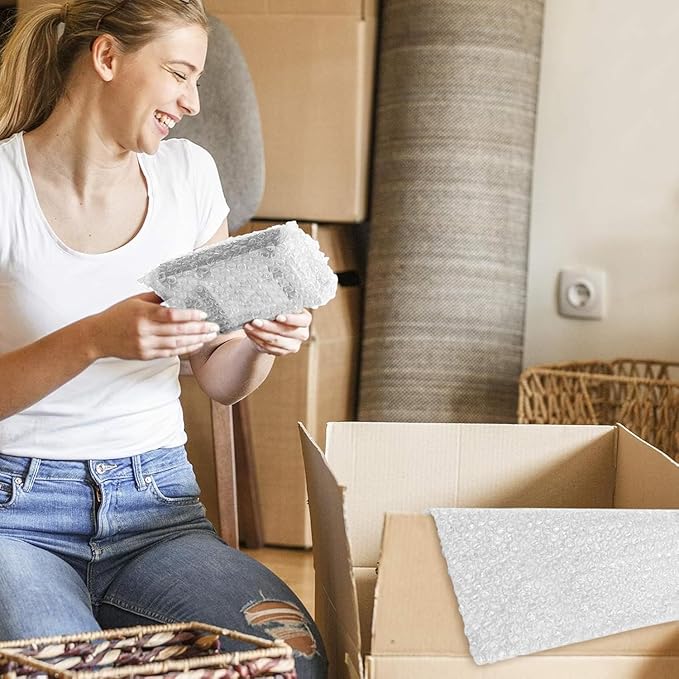 Metronic Bubble Cushioning Wrap 12 Pack 12 Inch x 432ft Total, Dense Bubble Packing Air Wrap Clear Bubble Packing Roll for Shipping and Moving Supplies, Perforated Every 12"