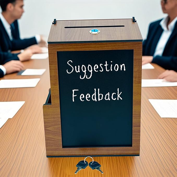 Shumei Lockable Box for Voting Suggestions Opinions and Tips - Wooden, Ideal for Offices Community Centers Bars and Banquet Halls