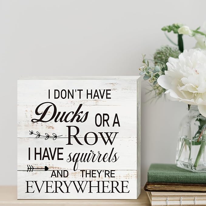 Funny Office Quote Wooden Box Sign Desk Decor Rustic Humorous Wood Block Plaque Box Sign for Home Living Room Shelf Table Decoration (5 X 5 Inch)