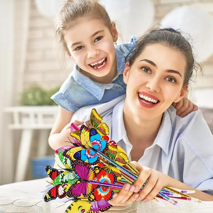 36 PCS Butterfly Pens, Cute for Women Teacher, 0.5mm Black Ink Pens for Girls Party Favors, School Office Home Writing Supplies, Bedroom Decor,Wedding, Birthday.