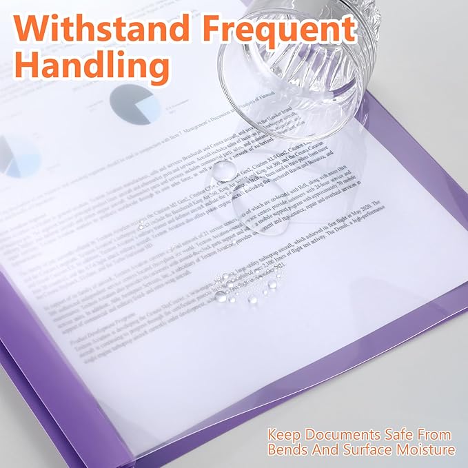 48 Pack Plastic Report Covers with 3 Prongs Presentation Folders Bulk, 100 Sheet Capacity, Clear Front Report Covers for Presentation Document Paper School Office Supplies (Colorful)