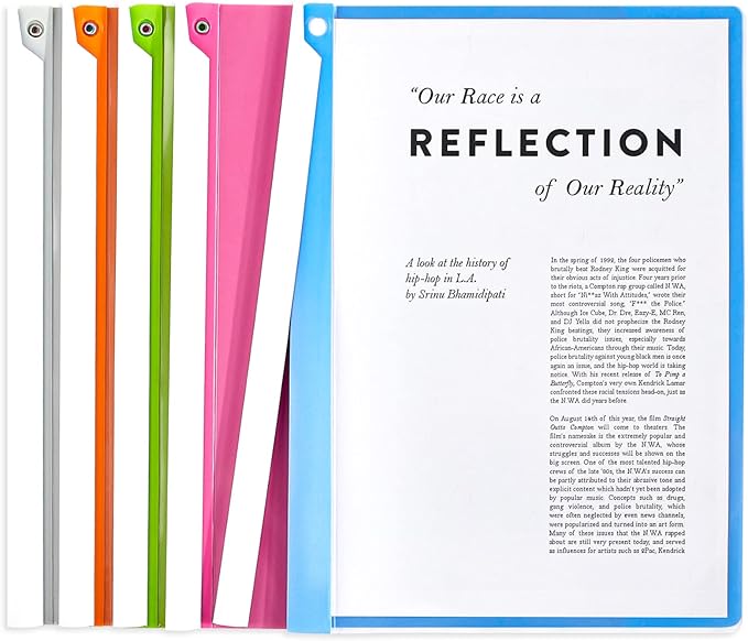 5PCS Clear Report Covers with Swing Clip, Professional Clear Front Presentation Folders Resume Folder, 30 Sheets Capacity A4 Size File Document Organizer, No Punch Needed