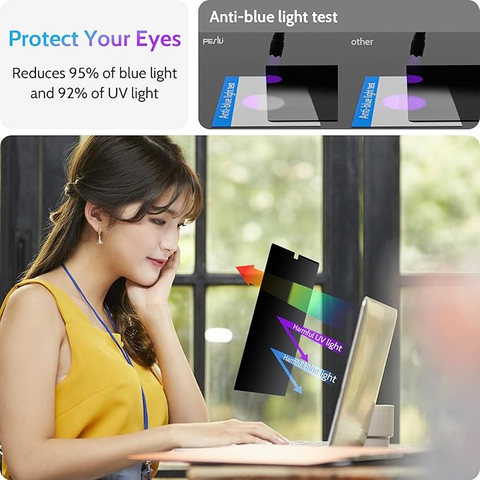 Magnetic Privacy Screen for MacBook Air 15 Inch (2023-2025, M2 M3 M4) - A2941 A3114 A3241, 15inch Removable Matte Anti Blue Light Glare Filter for Mac Air 15.3" Laptop Computer