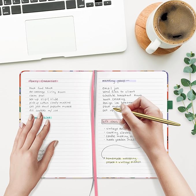 &And Per Se Lined Journal Notebook for Women&Men with Pattern, 160 Pages 100GSM Thick Paper, A5 Hardcover Journals for Writing(Elegant Florals)