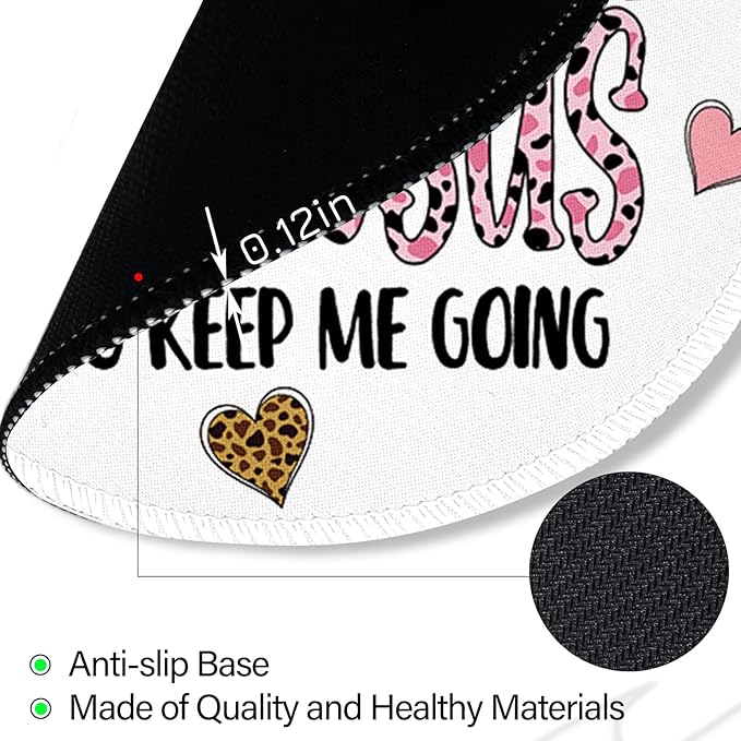 Positive Round Mouse Pad, Funny Small Mouse Pad with Non-Slip Rubber Base, Stitched Edge Mousepad for Desk Wireless Mouse, Gaming Mouse Mat for Computer Laptop Home Office Women Men, 8.6 x 8.6 Inch