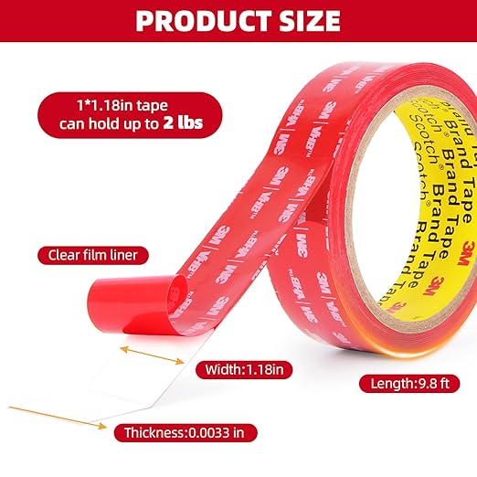 Double Sided Nano mounting Tape Heavy Duty Room Decor, Clear Wall Adhesive Strips Office Essentials, Picture Hanging no Damage，for Poster, Rug, Tape, Carpet,Outdoor, Bedroom, Classroom，Home