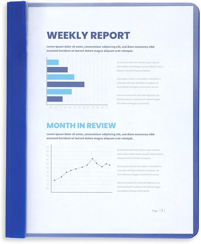 Blue Summit Supplies Assorted Color Plastic Report Covers with Prongs, 3 Prong Clear Front Report Cover for Presentation, Document, Red, Orange, Yellow, Green, Blue, 25 Pack