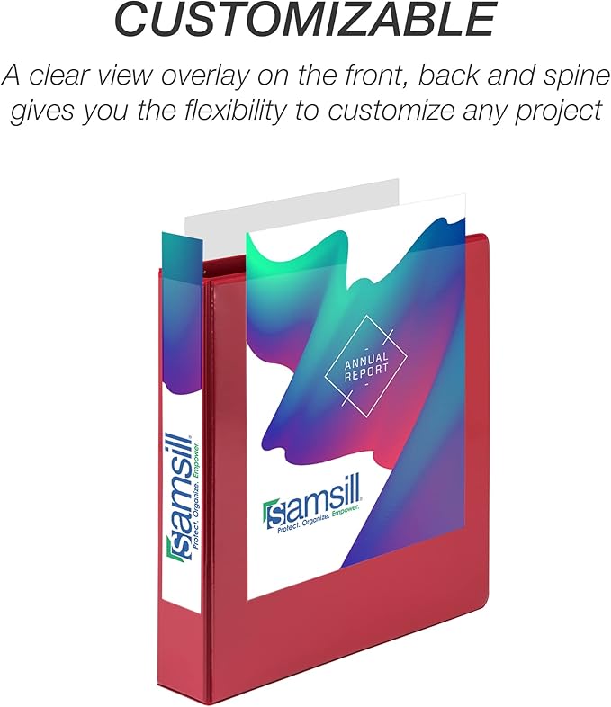 Samsill Durable 1.5 inch 3 Ring Binder, Made in USA, D Ring Binder, FSC 100% Recycled Chipboard, Basis Assortment, 4 Pack