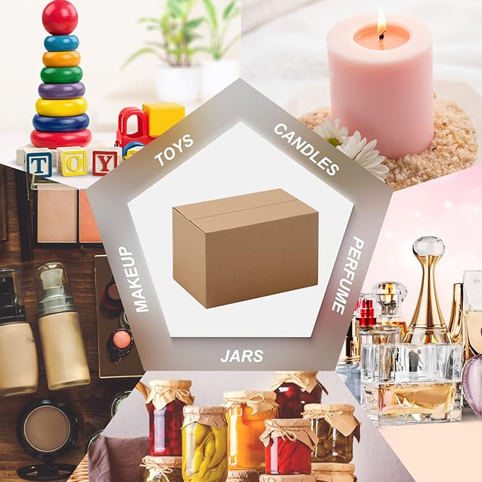 CRUGLA 40 Packs 6x4x3 Shipping Boxes Corrugated Cardboard Mailing Boxes Shipping Box Bulk for Packing Boxes