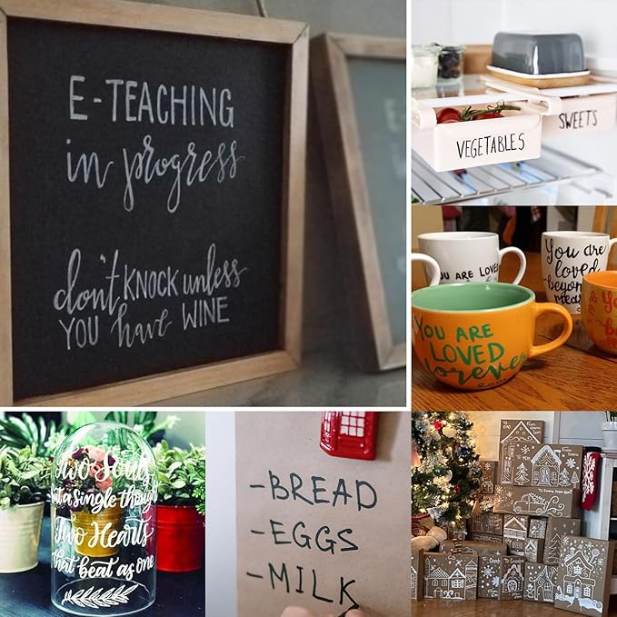 Overseas 48 Red Paint Pens, Oil Based Permanent Markers Set - Quick Drying, Waterproof, Fade-Resistant, Medium Tip Paint Markers Bulk for Wood, Metal, Rock, Ceramic, Plastic, Canvas, Glass, Rubber