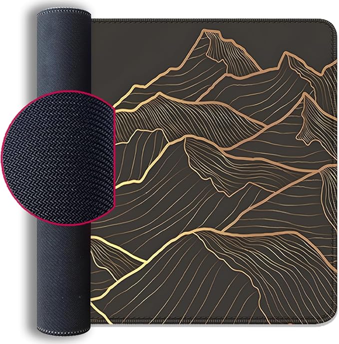 Gold Mountains Mouse Pad Desk Pad,Extended Gaming Mouse Mat with Stitched Edges Non-Slip Waterproof Rubber Base Mous Mat for Office,Computer,Keyboard,Laptop and Home Desk Pad(27.5X11.8 in)