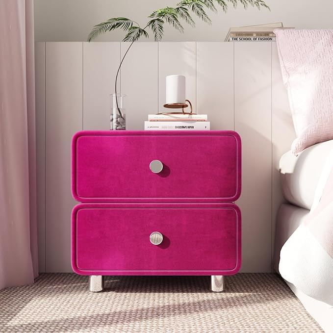 CRE8TIVE 12"x80" Hot Pink Felt Drawer Liner Sheets Self Adhesive Velvet Flocking Liner for Jewelry Drawer Box Lining Velvet Wallpaper Peel and Stick Pink Contact Paper for Girls Bedroom Dressers Decor