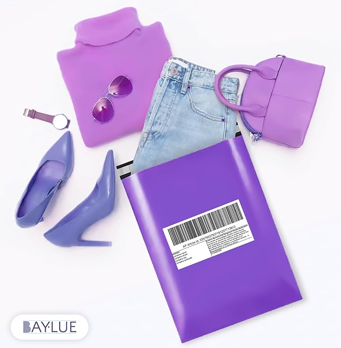 Purple Large Poly Mailers 14.5x19 Inch | Strong Adhesive Self-Seal Mailer Bag | Tear, Tamper, Water Resistant Shipping Envelopes | Thick Strong polymailer Bags | Clothing Shipping Bags | 500 Pcs Bulk
