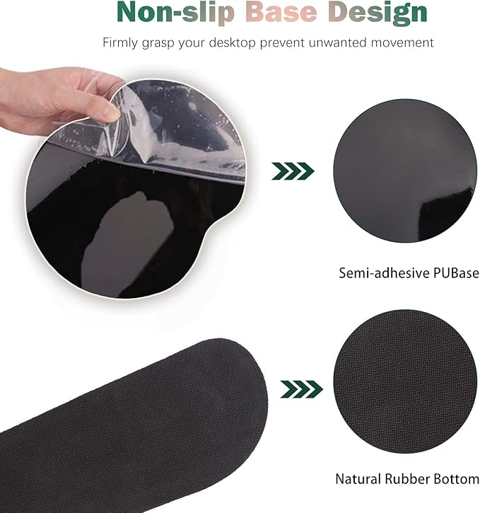 ARTSO Desk Mat, Large Gaming Mouse Pad Wrist Support Set, Ergonomic Keyboard Wrist Rest Desk Pad with Coaster Combo, Extended Mousepad with Non-Slip for Home Office, Abstract Point