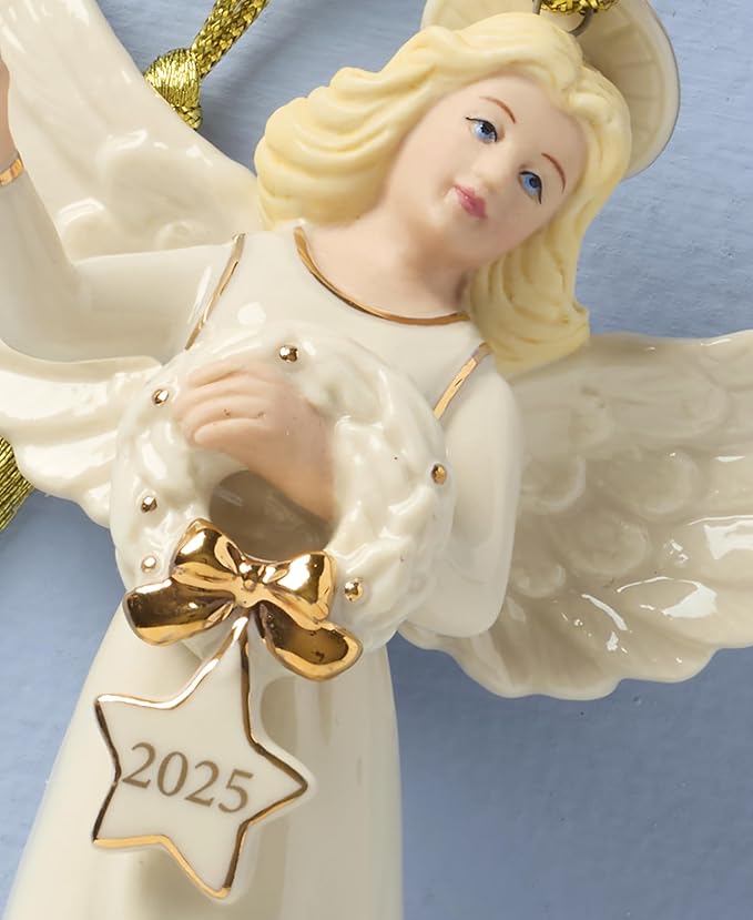 Lenox 897123 2025 Heavenly Angel Ornament, Christmas, Holiday Decorations