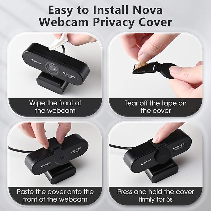 1080P Webcam with Microphone, eMeet Nova AutoFocus HD Webcam, 96°View Web Camera w/ 2 De-Noise Mics for Laptop/Desktop, Plug & Play USB Streaming Computer Camera for Conference/Calling/Teaching/Gaming