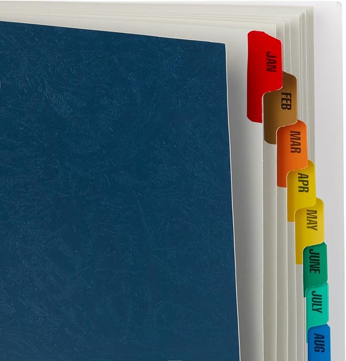 Blue Summit Expanding Monthly File Organizer, Letter Size 12 Month File Folder Organizer with Dividers, Paper Sorter for Desk and Documents