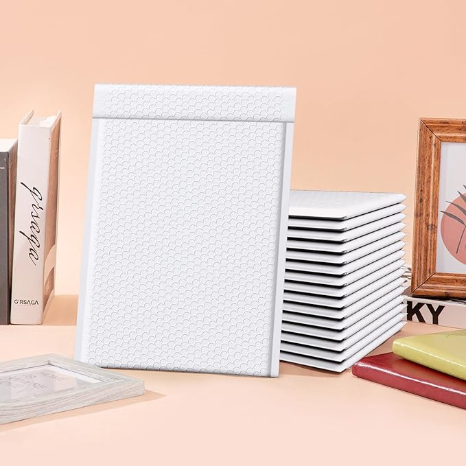 Fuxury 100 Pack Bubble Mailers 10.5x16" Thick Padded Envelopes Large Mailing Envelopes Opaque Bubble Padded Cushioning Mailers Bubble Bags for Packaging Small Business#5 White