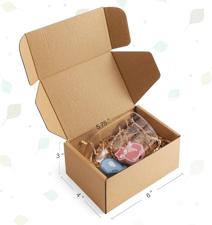 Eupako 6x4x3 Shipping Boxes Small Corrugated Cardboard Box - 25 Pack Brown Mailing Boxes for Packaging Small Business, Mailer Box