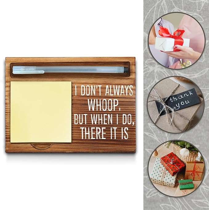 I Don't Always Whoop Sticky Note Holder, Funny Office Decor for Women, Humorous Office Gifts for Coworker Colleague Employee Boss, Women, Men, Friends, Desk Self-Stick Note Pad Holders WPP28