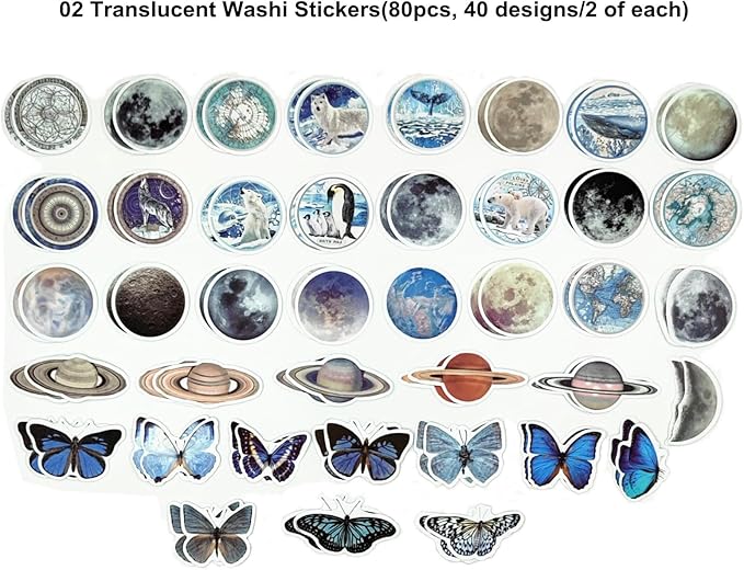 200PCS Vintage Scrapbooking Supplies Pack, Aesthetic Scrapbook Sticker Paper Art Journaling Kit for Bullet Junk Journals,Planner,Cottagecore Decor Gifts (Blue Series)