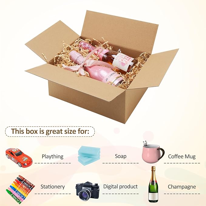 Eupako 10x7x5-Small-Shipping-Boxes-30-Pack-Brown-Corrugated-Box-Mailers, Cardboard Boxes for Packaging Small Business, Mailing