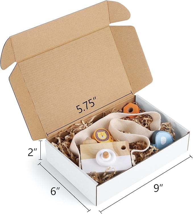 Eupako 9x6x2 Shipping Boxes Small Corrugated Cardboard Box - 25 Pack White Mailing Boxes for Packaging Small Business, Mailer Box