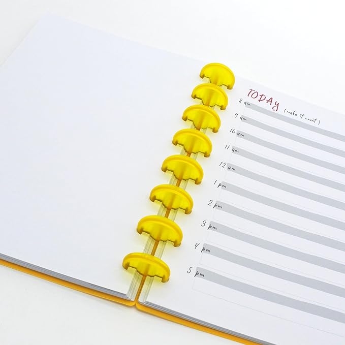 100pcs Discbound Notebook Discs DIY Planner Accessories fits for Tul,Levenger,Arc,Happy Planner,Talia(Transparent Yellow,0.94inch/24mm)