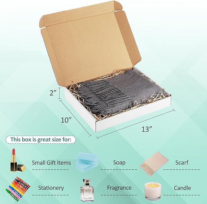 Eupako 13x10x2" White Shipping Boxes Corrugated Box Mailers 20 Pack Cardboard Shipping Boxes for Small Business, Mailing