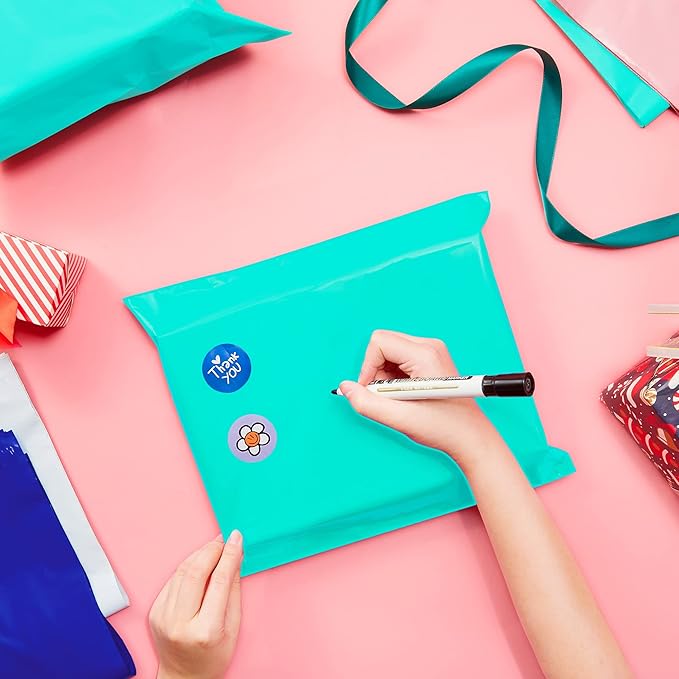 Fuxury Poly Mailers 12x15.5 Inch 500 Pcs, Bulk Shipping Bags for Clothing, Strong Adhesive Shipping Envelopes for Small Business Suppliers,Waterproof Mailers Poly Bags Mailing Envelopes Teal