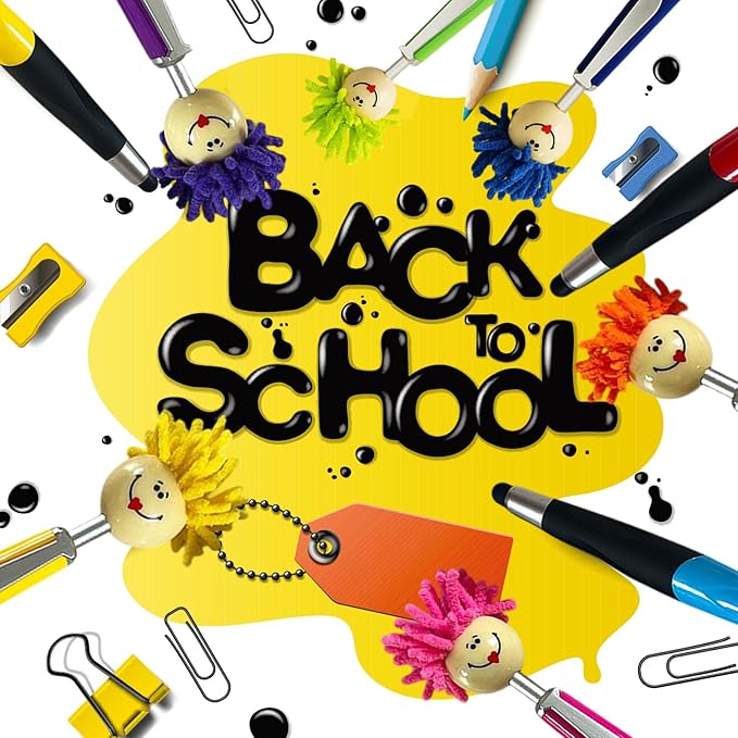 Pens,ballpoint pen,8pcs Mop Head Ballpoint Pens, Funny Mophea Topper Pen with Plush Hair Writing Click Pen Portable Cute Cartoon Multi-function Signing Pens Decor Gift for Office Home Kids and Adultes