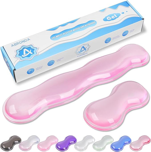Gel Wrist Rest for Keyboard and Mouse, Wrist Rest for Keyboard, Mouse Wrist Support, Pain Relief, Cool Touch, Non-Skid, Keyboard and Mouse Wrist pad Set