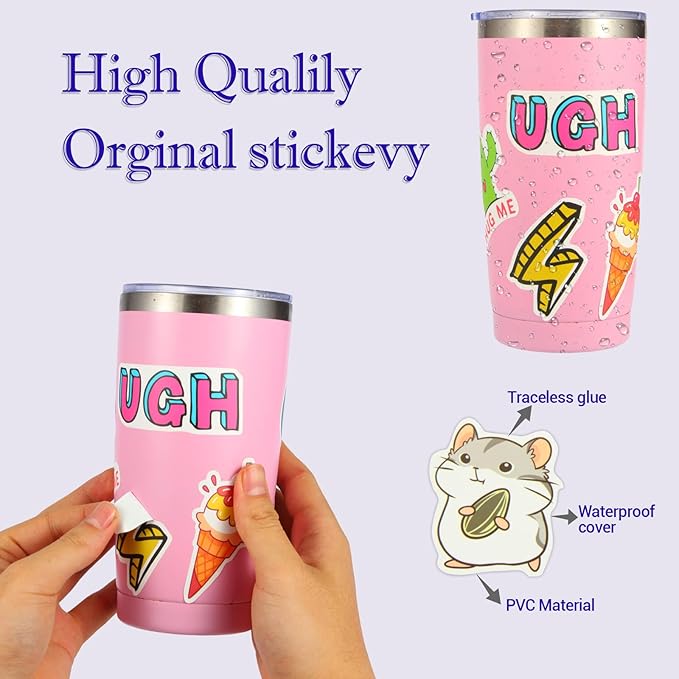 450 PCS Stickers for Water Bottles, Laptop, Waterproof, Cute Design for Kids, Teens, Luggage.Girls.Cute Colorful Waterproof Stickers