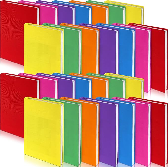 Sherr 28 Pack Stretchable Jumbo Book Sleeve Covers 14.5 x 9 Inch Stretchable Book Covers Fabric Book Cover Protector Reusable Book Cloth for Classroom Most Hardcover Book About 9 x 12 Inch