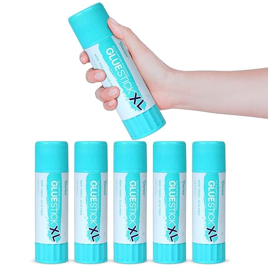 Darice Giant Glue Sticks, Large 115-gram/4.05oz Jumbo XL Glue Stick - Washable, Non-Toxic - Classroom School Supplies - 6 Pack