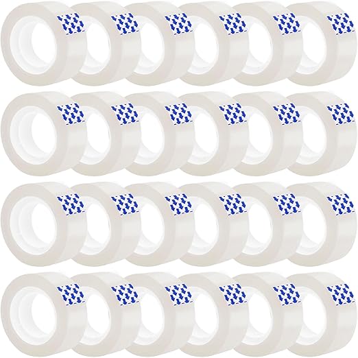 24 Rolls Clear Tape, Transparent Tape Refills for Dispenser, 1 Inch Core, 3/4 x 800 Inches, Strong Adhesive for Gift Wrapping, Office, School, Home, Desk Supplies & Crafts