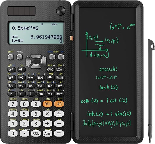 Scientific Calculator with Notepad 991ES Black Science Calculator with Writing Tablet Foldable Scientific Calculators for High School College Students School Supplies