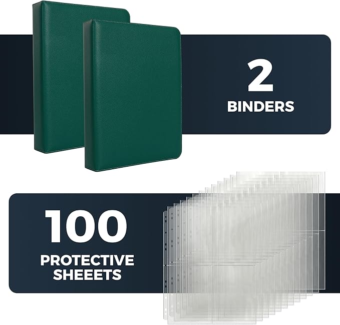 Seed Storage Organizer Binder (2-Pack), 400 Seed Packet Organizer, Clear Binder Sheet Protectors, Heavy-Duty 4-Ring Storage for Garden Cards Coins Collectibles - Clear Sheet Protectors 11.5"x8.7"