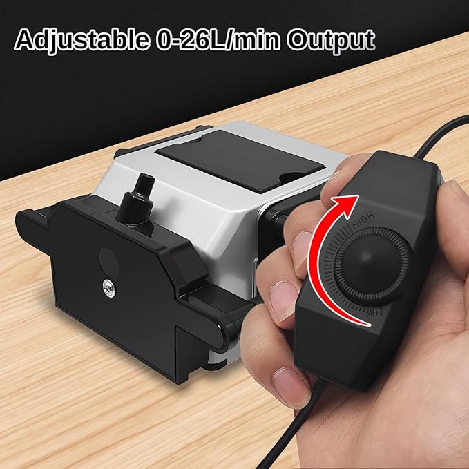 LASER TREE Air Assist for Laser Cutter and Engraver, Adjustable Max 26 L/Min Airflow Air Assist Pump, Reduce Burn Marks, Protect Laser Module Lens, Smooth Edge Clean Cuts, Remove Smoke and Dust