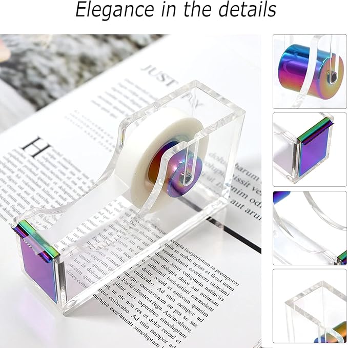 Desk Organizers and Accessories Set with 360-Degree Rotating Pen Holder, Acrylic Stapler, Tape Holder, Staple Remover, Binder/Paper Clips Kit, Scissor and 1 Box of Staples