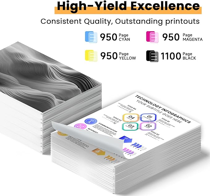 Remanufactured Ink Cartridge Replacement for Epson 702 Ink Cartridges 702XL 702 XL T702XL Compatible with Workforce Pro WF-3720 WF-3730 WF-3733 Printer(4 Pack)