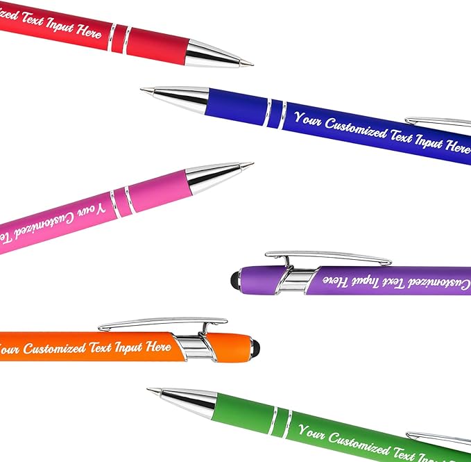 Personalized Ballpoint Pen, 100 Pcs, Customized with Name and Logo, Black Ink, Touch Tip Design, Ideal for Office and School Supplies