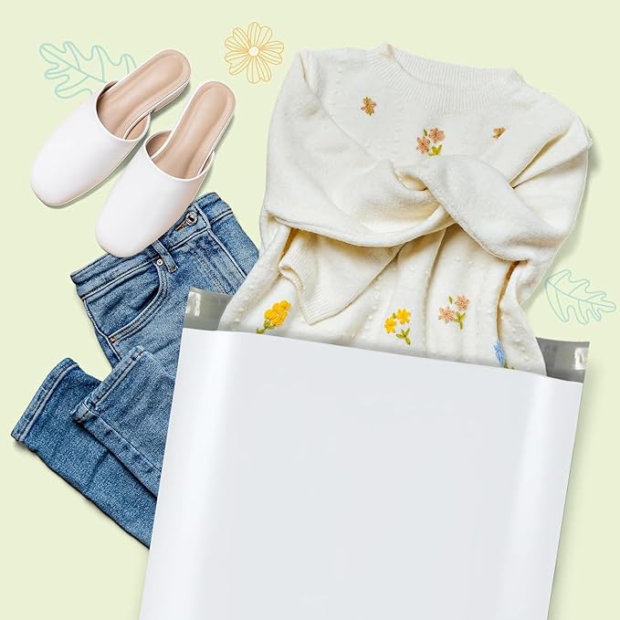 Fuxury 1500 Pcs 19x24" Poly Mailers,Waterproof Mailing Envelopes for Clothing, Strong Adhesive Poly Shipping Postage Bags for Small Business(White)