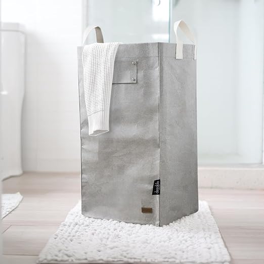 Deeablo New York - Sustainable Reusable Indoor Recycling Bin for Kitchen, Multipurpose Recycle Bin, Large Recycling Bins for Home, Washable Paper Bag for Recycling (Grey)