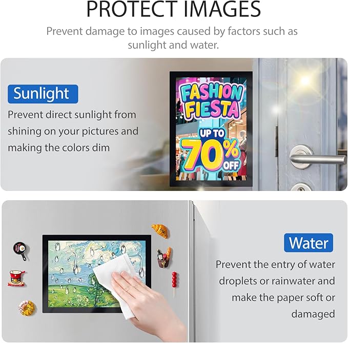 Magnetic Sign Holder 8.5 x 11, 10 PCS Self Adhesive Picture Frame, Wall Window Office Door Fridge Plastic Sheet Protector Sleeve Display for Document Paper Poster Flyer Photo Notice